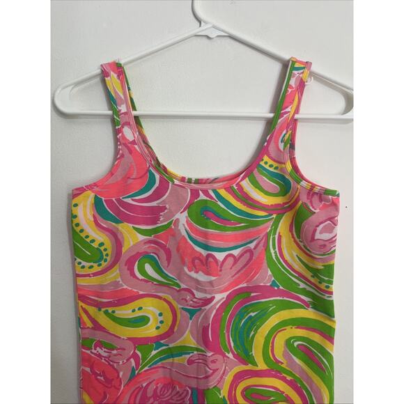 Lilly Pulitzer S Tank‎ Top Flamingo Pink Orange Floral Print Summer Beach Tabbie - Picture 3 of 8